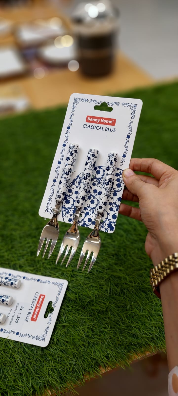 Danny Home "Classical Blue" Dessert Spoon & Fork Set
