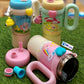 Cute Cartoon Character Insulated Sippy Tumbler with Handle and Charm