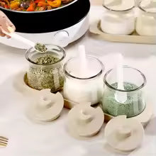 Kitchen Spice Shaker Spice Jars Storage with Lids  Spice Shaker Sugar Salt Spice Seasoning Box Containers