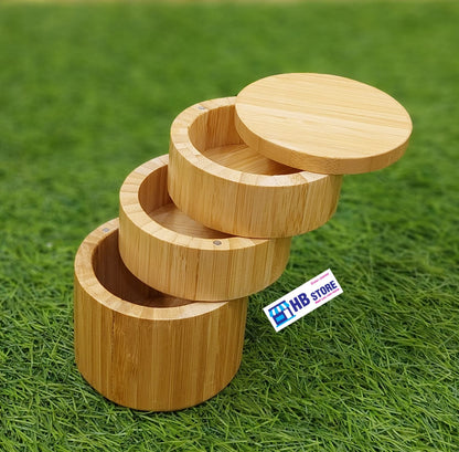 Multi-Tier Bamboo Jar – Spice, Sugar & Salt Organizer.