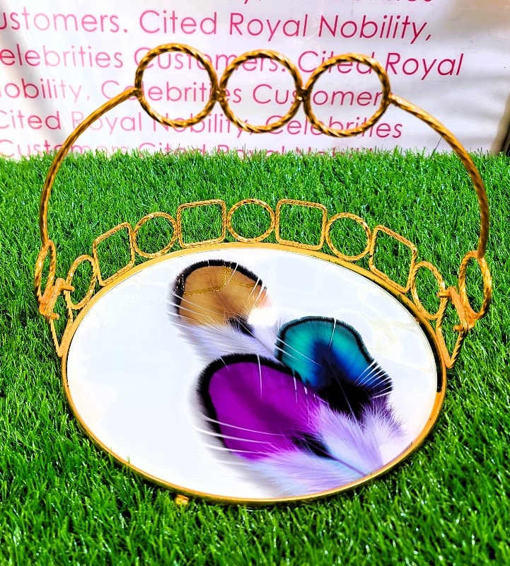 Golden Frame Basket Tray