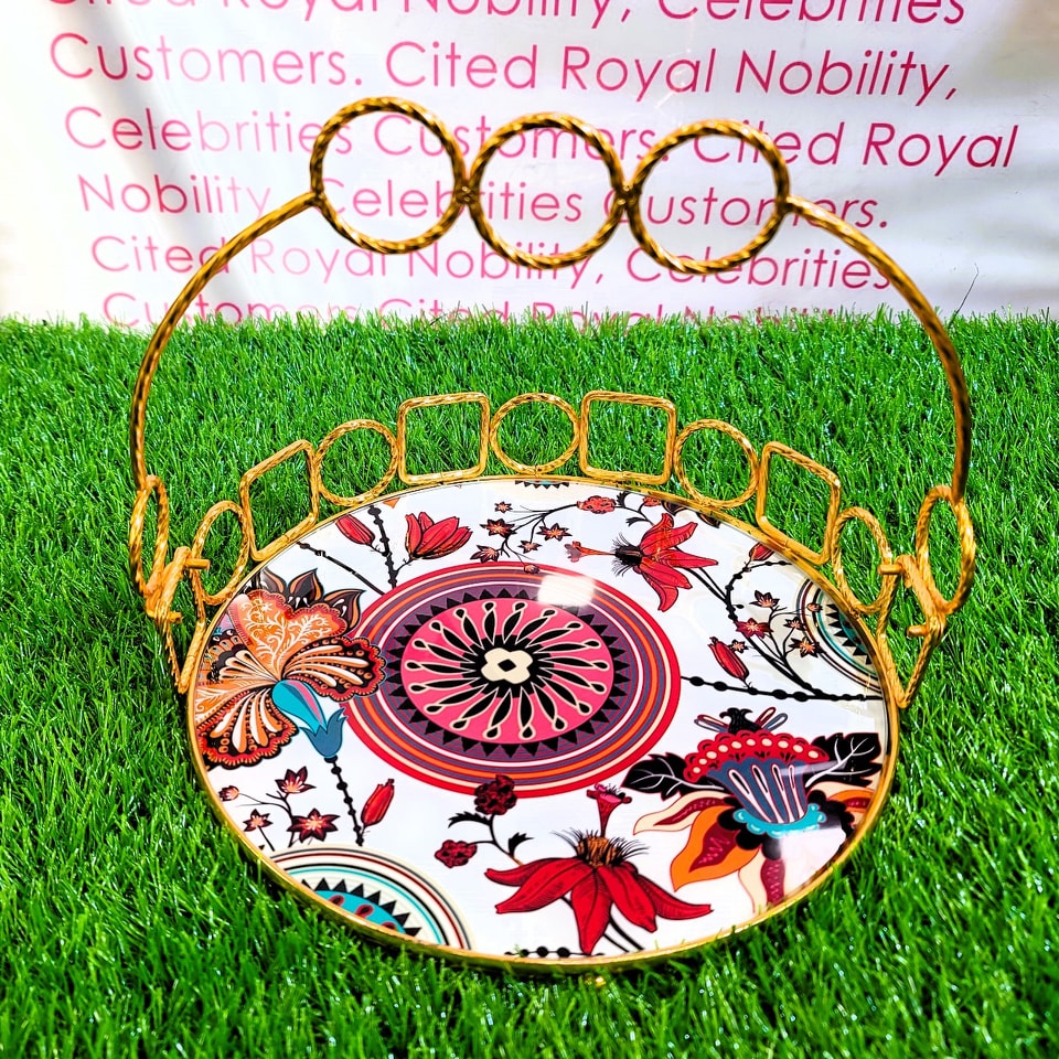 Golden Frame Basket Tray