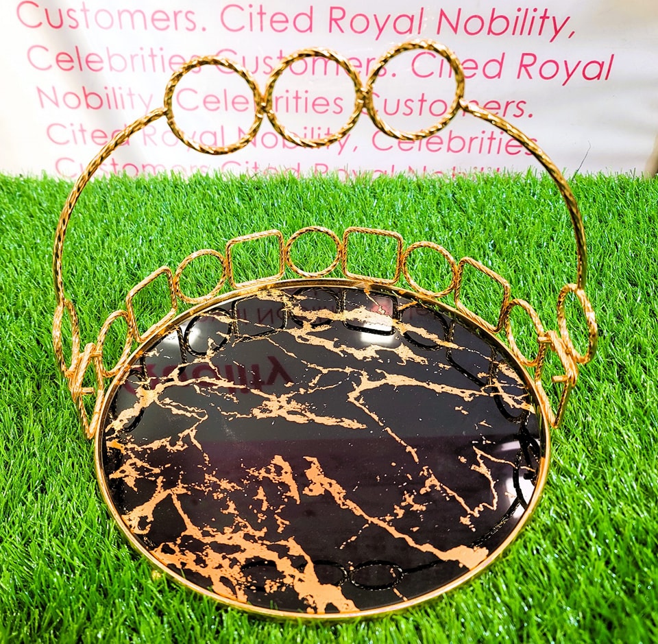 Golden Frame Basket Tray