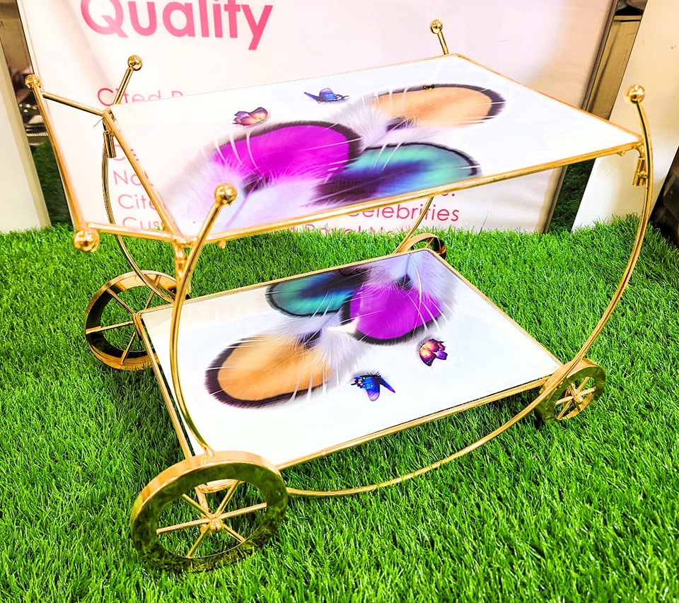 Golden Frame Serving Trolley