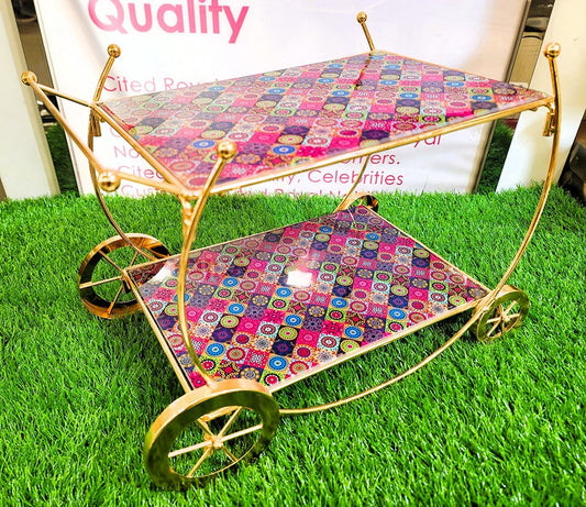 Golden Frame Serving Trolley