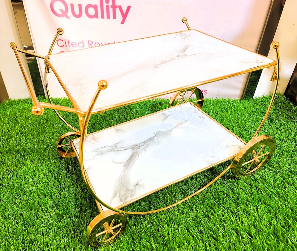 Golden Frame Serving Trolley