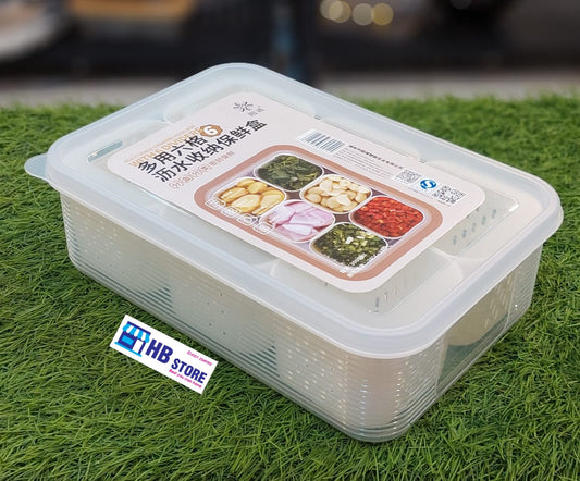 6-Compartment Multi-Purpose Food Storage & Drain Box