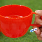 set of 4 Durable Plastic Stacking Coffee/Tea Mugs - Red & Light Blue (2 of Each)