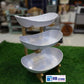 3 Tier Plastic Fruit Server With Wooden Stand