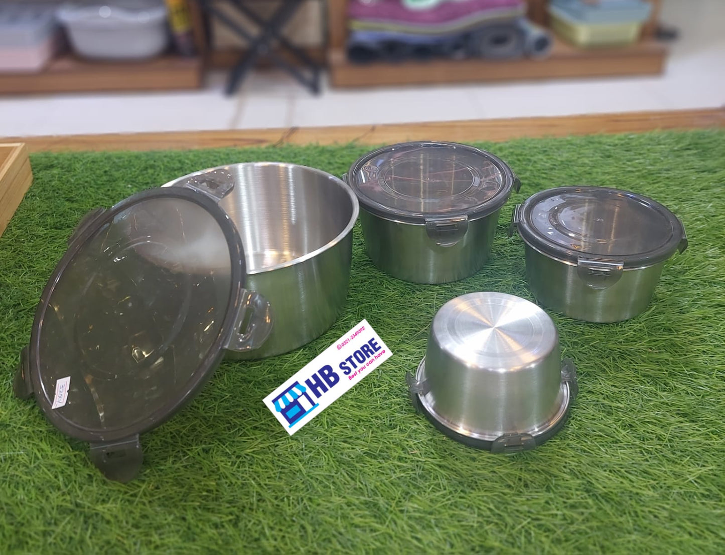 4Pcs Steel Airtight Lock Jar