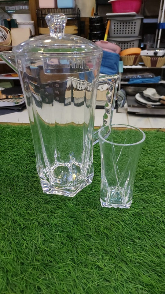 Acrylic Heavy Material Jug Glass Set