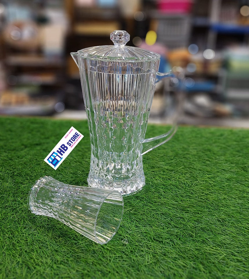 Acrylic Heavy Material Jug Glass Set