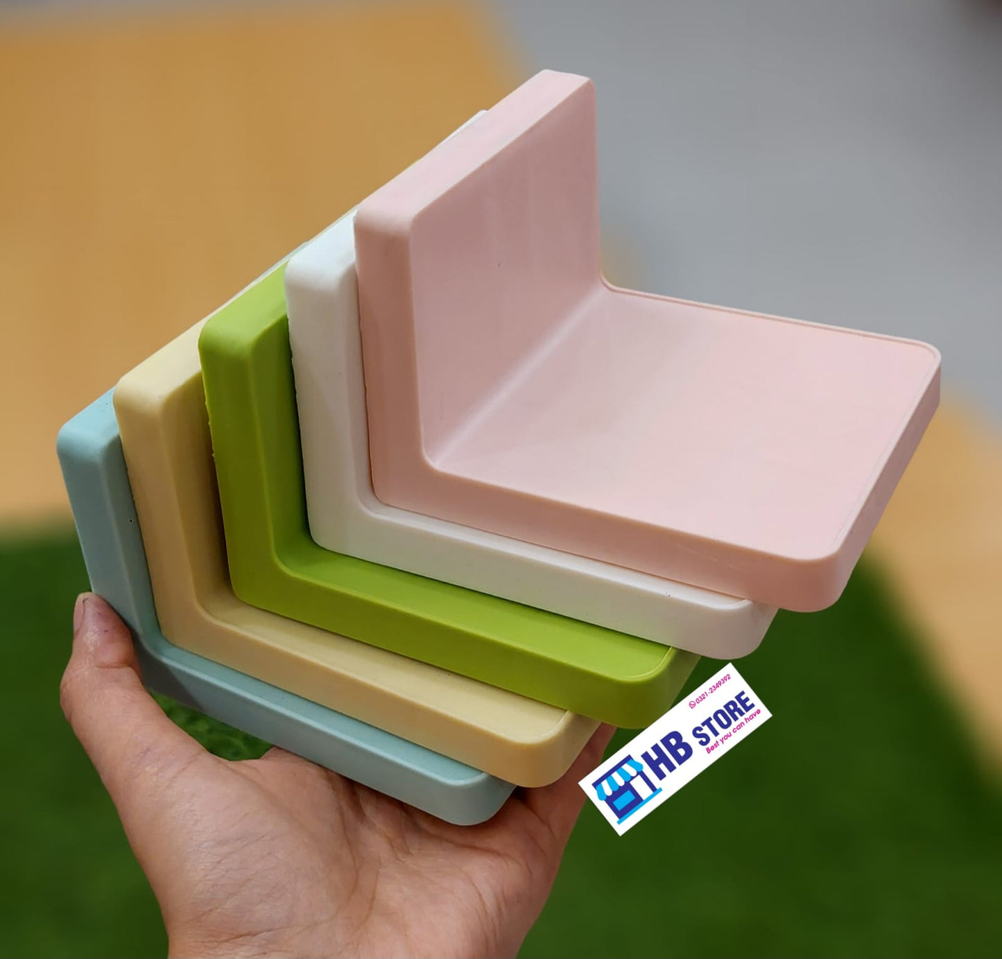 Wall Mounted Adhesive Kitchen Bathroom BedRoom Shelves No-drill Storage Rack