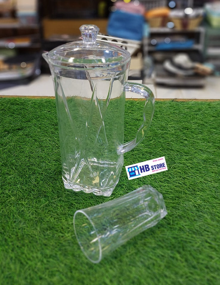 Acrylic Heavy Material Jug Glass Set