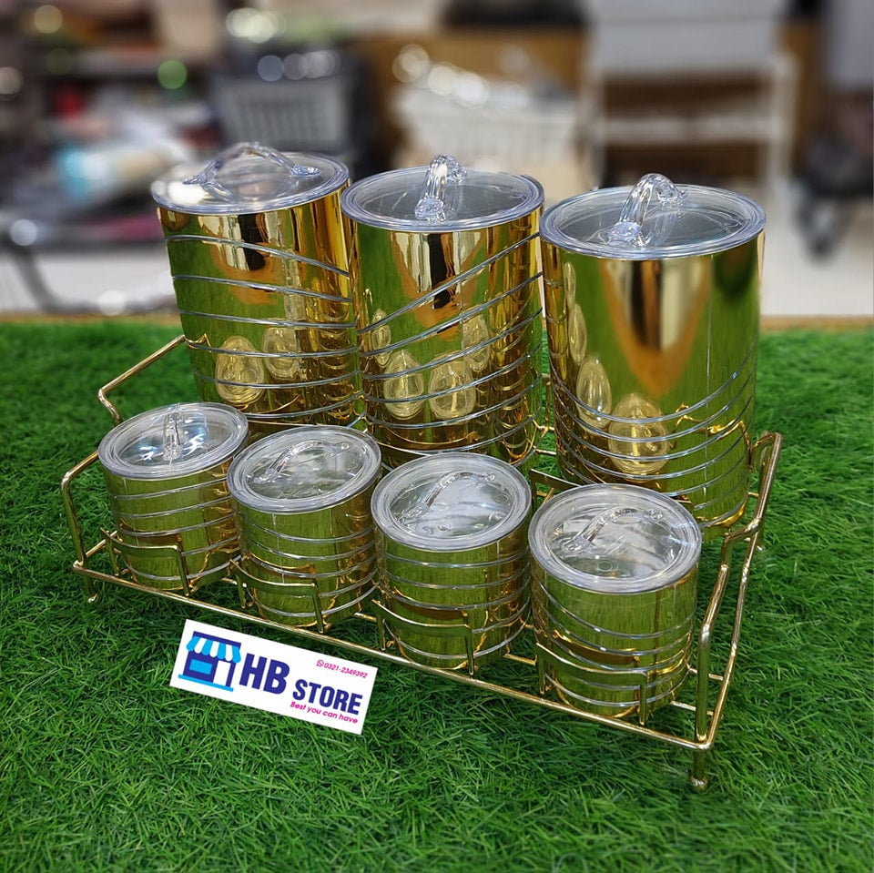 7Pcs Acrylic Material Spice Box With Stand