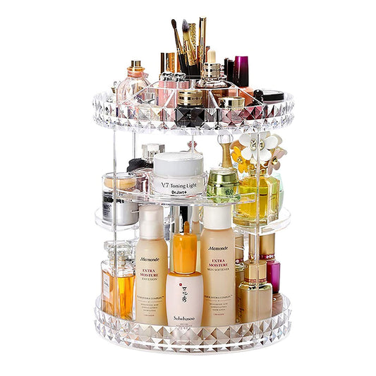 2 in 1 Acrylic Rotate Cosmetic Organizer