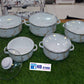 5Pcs White Marble Serving Casserole Set
