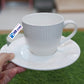 Ceramic White Design Cup Saucer Set