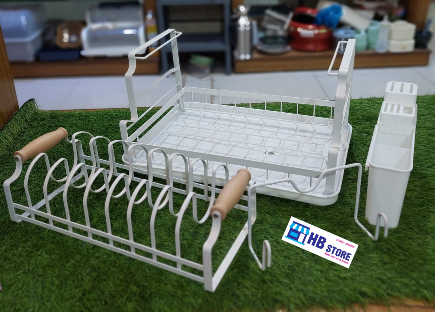White Metal 2 Layer Dish Drainer Premium Quality