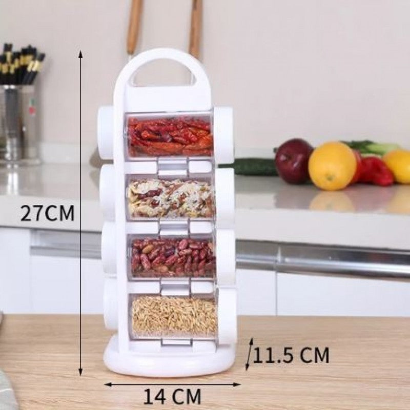 Revolving Spice Rack Organizer With Jars - 8pcs