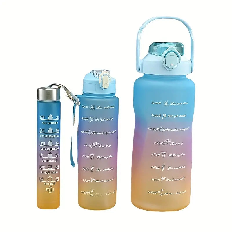 3Pcs Multi Color Water Bottle Set