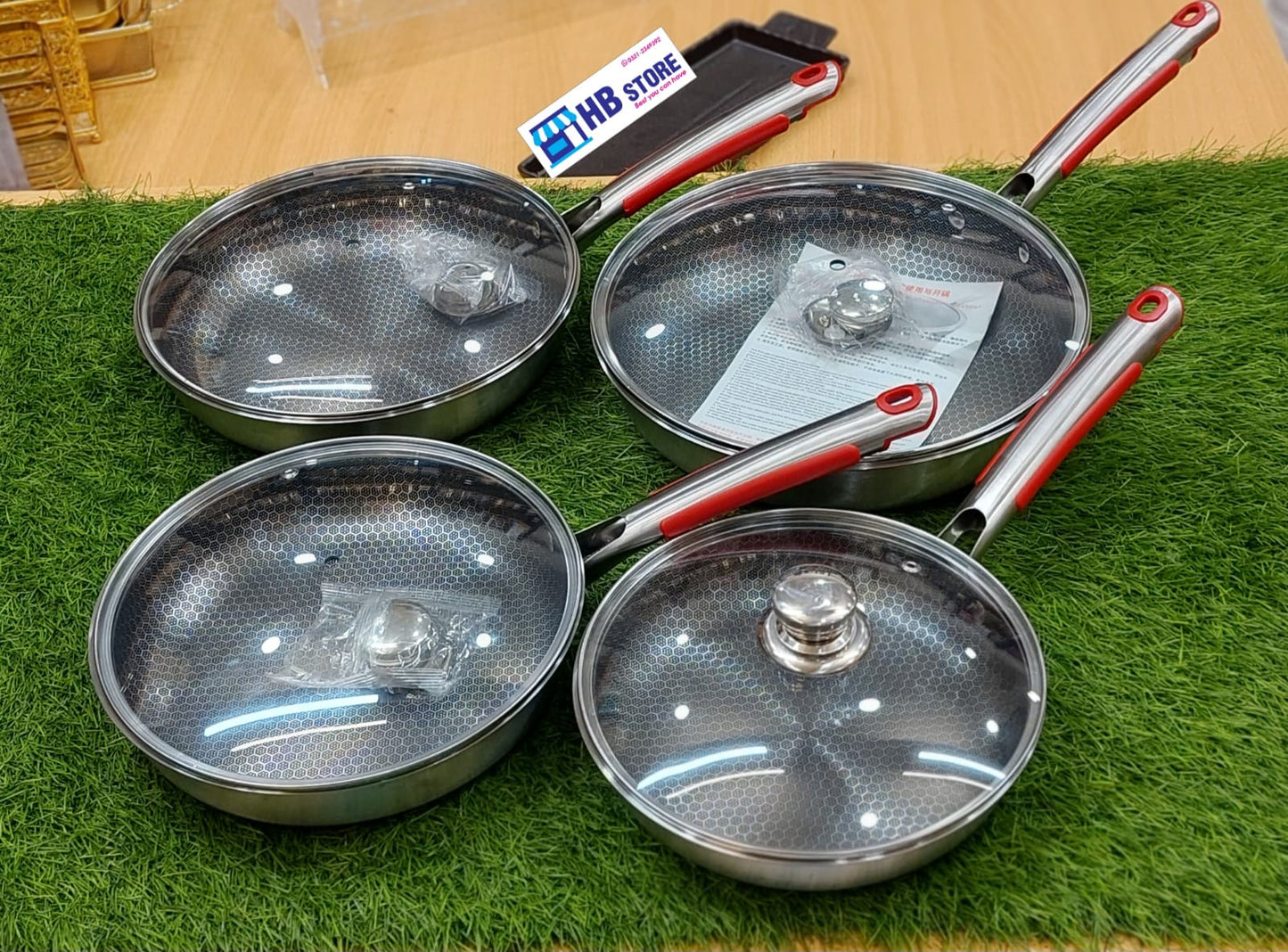 4-Piece Hybrid Nonstick Stainless Steel Fry Pan Set