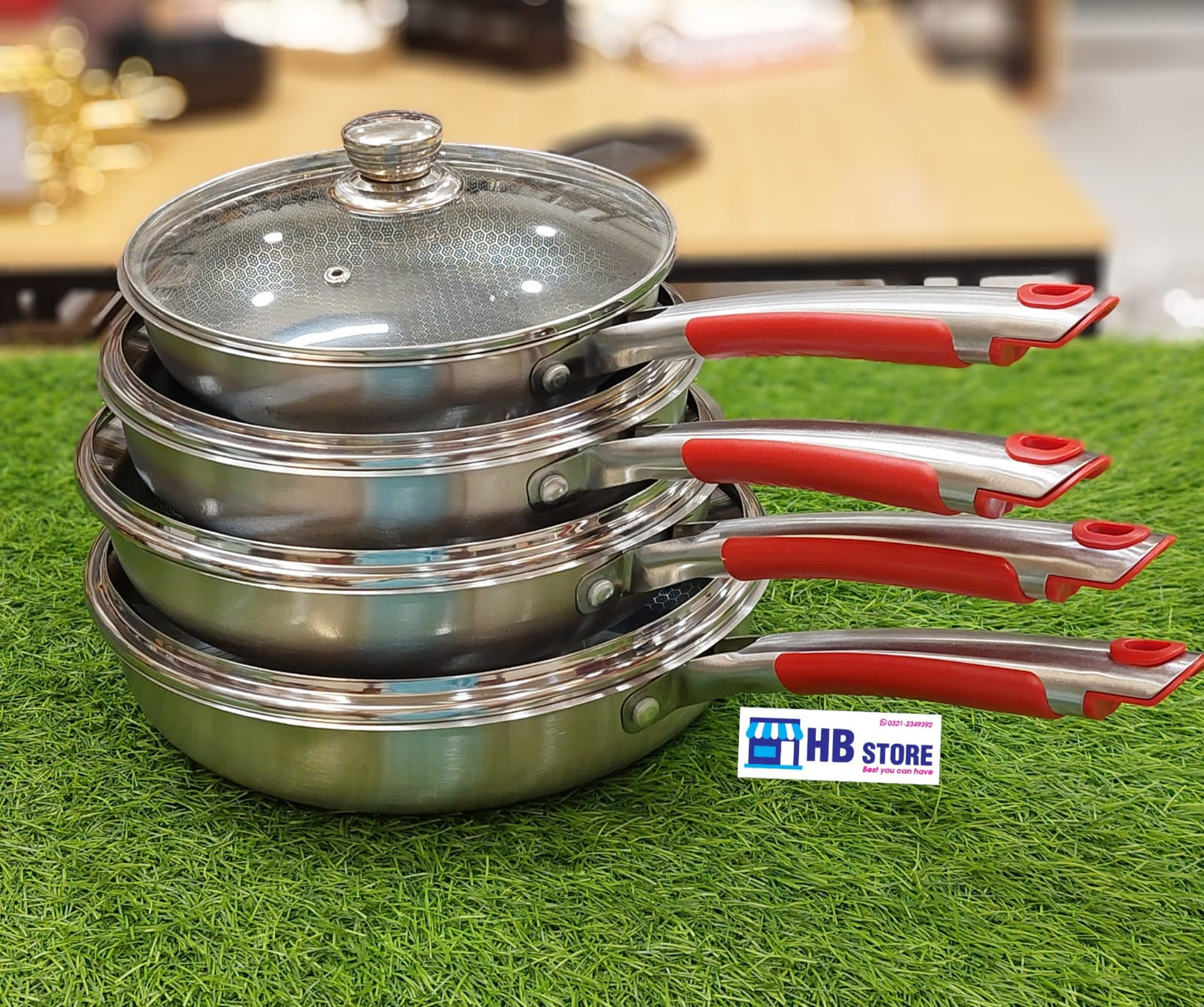 4-Piece Hybrid Nonstick Stainless Steel Fry Pan Set