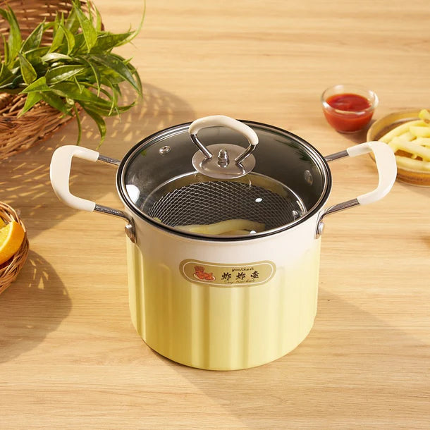 3L Deep Frying Pot With Strainer Basket