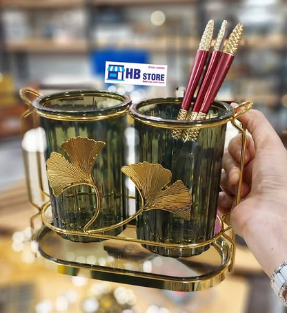 Acrylic Fancy 2 Portion Cutlery Holder