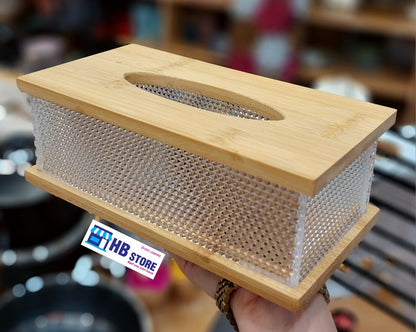 Wooden Acrylic Tissue Box