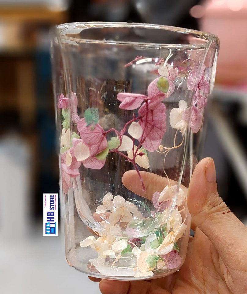 Double Wall Decorate Stylish Glass