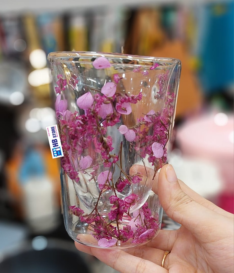 Double Wall Decorate Stylish Glass