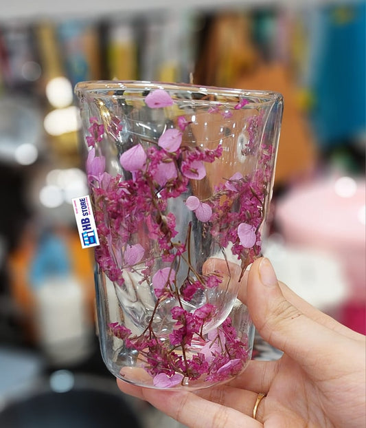 Double Wall Decorate Stylish Glass