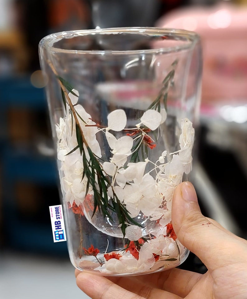 Double Wall Decorate Stylish Glass