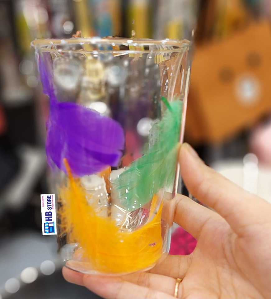 Double Wall Decorate Stylish Glass