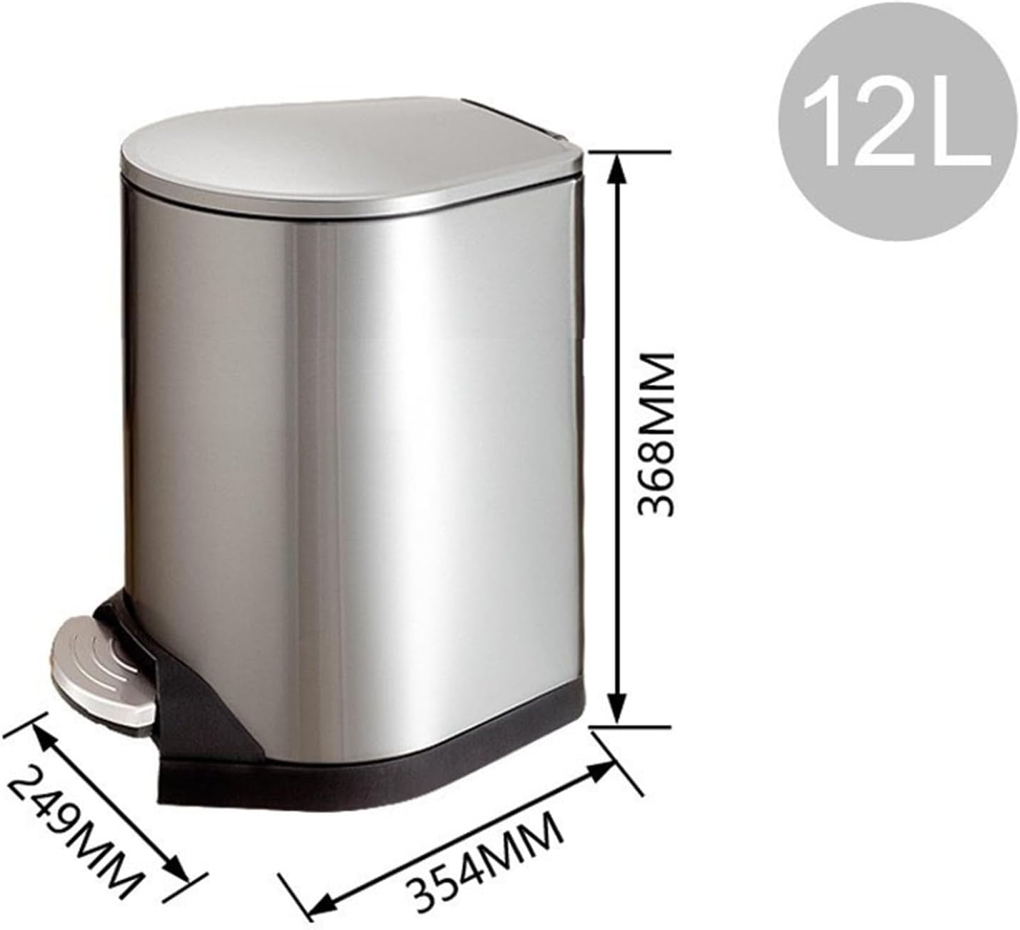 12L Trash Can Fingerprint Resistant Stainless Steel