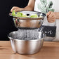 Stainless Steel Premium Quality 4Pcs Drainer Grater Bowl Lid Set