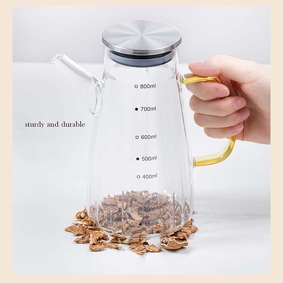 Glass Oil Bottle With Color Handle