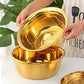 Golden Steel Drainer Cutter Lid Bowl Complete Set