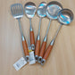 Classic Wood & Steel 5-Piece Cooking Tool Set