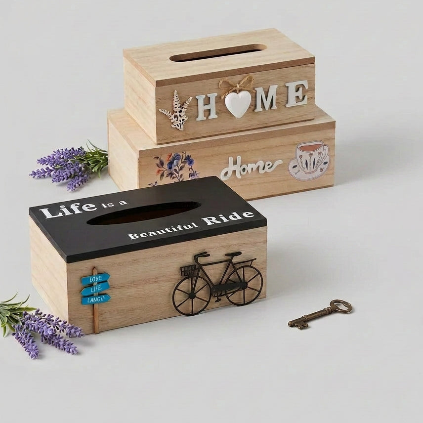 Rustic Wooden Tissue Box Holder