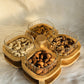 4Pcs Glass Jar Set With Wooden Rotate Stand