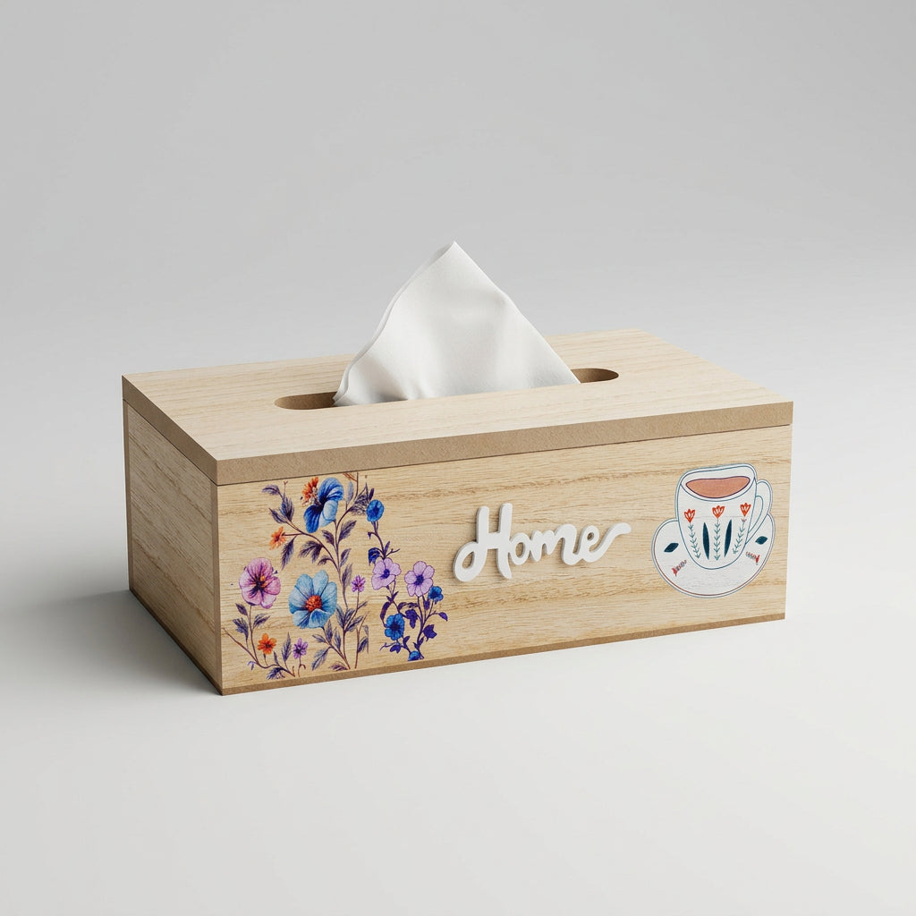 Rustic Wooden Tissue Box Holder