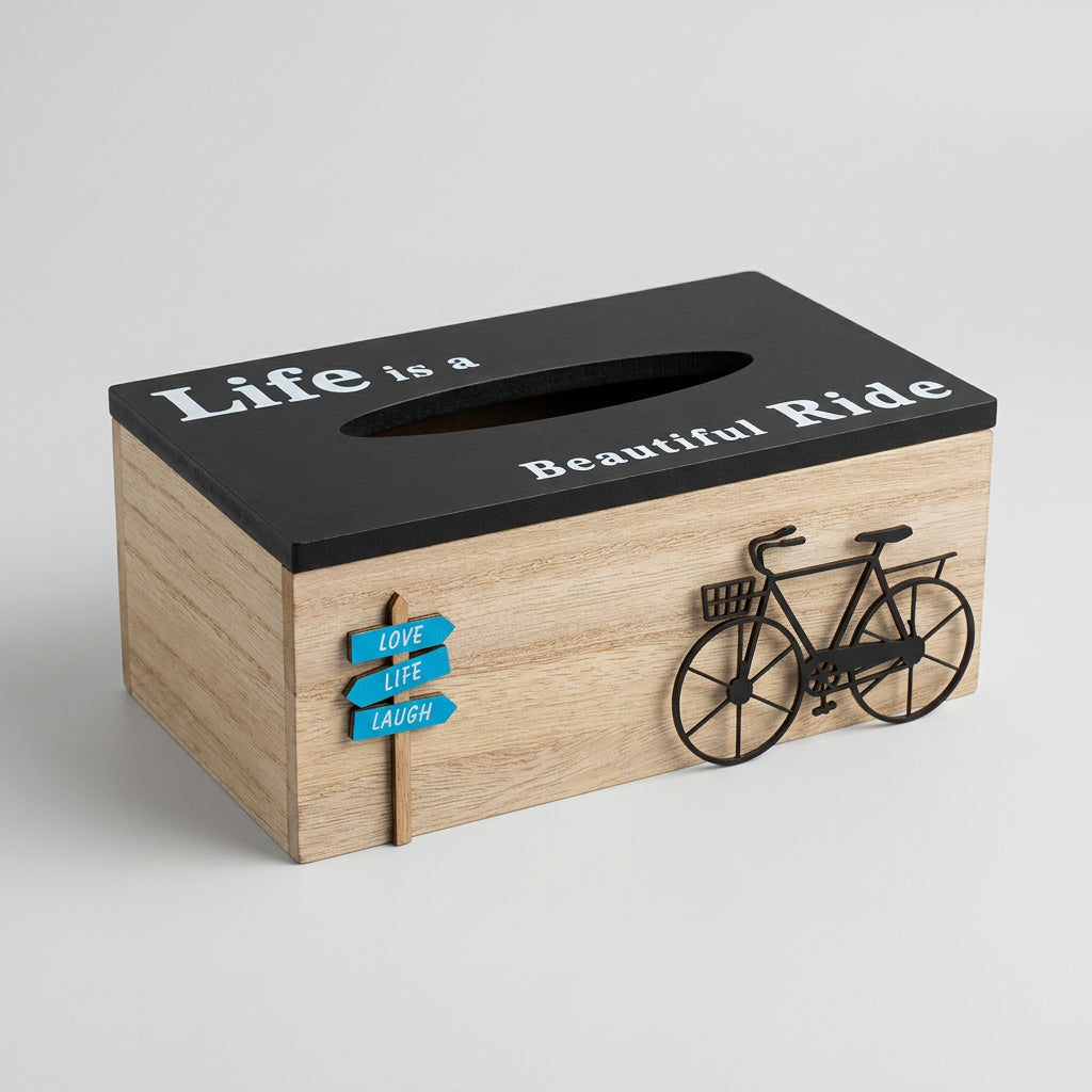 Rustic Wooden Tissue Box Holder