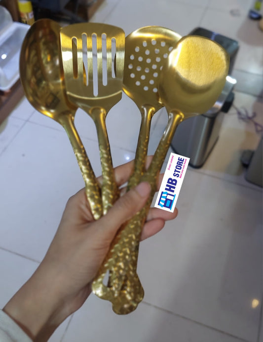 Golden Steel Serving Spoons Different Styles