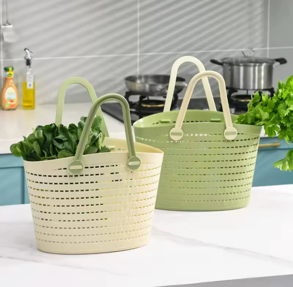 Multifunctional Plastic Handle Basket