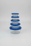 5-Piece Premium Glass Food Storage Bowl Set