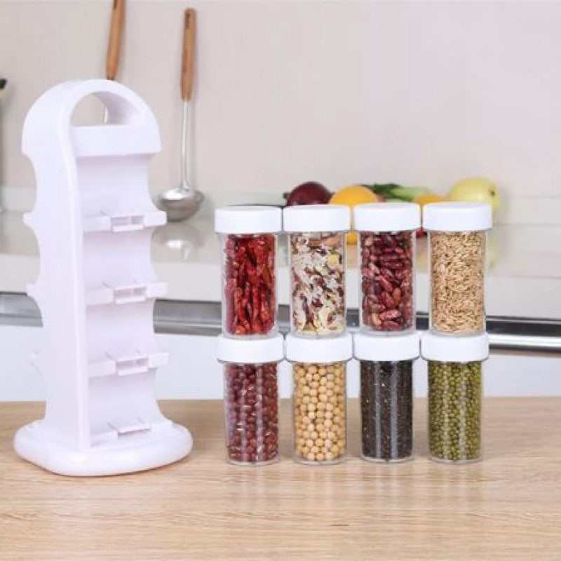 Revolving Spice Rack Organizer With Jars - 8pcs