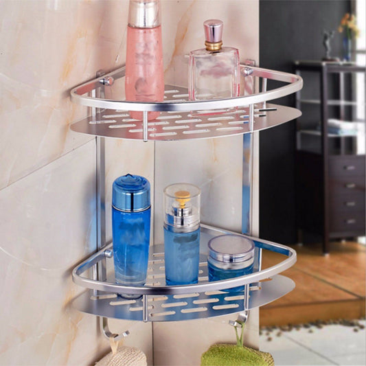 2 Layer Wall Mount Aluminium Corner Rack