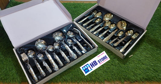 Golden Silver Complete 28Pcs Cutlery Set
